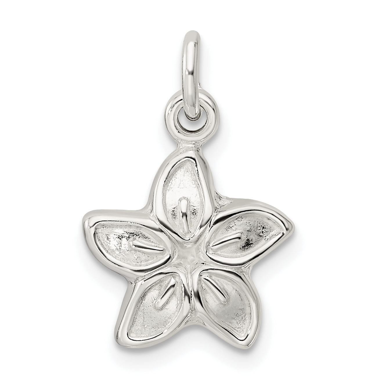 Sterlingsilber Gewölbt Blume Charm