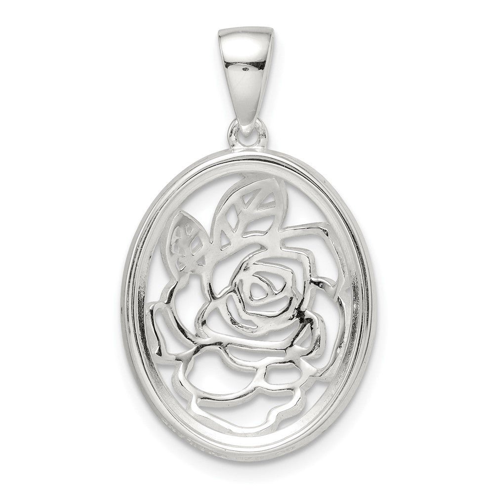 Sterlingsilber Zirkonia Rose Anhänger