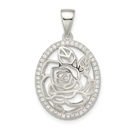 Sterlingsilber Zirkonia Rose Anhänger