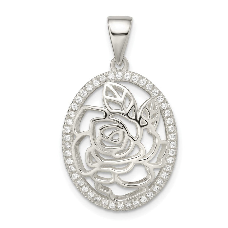 Sterlingsilber Zirkonia Rose Anhänger