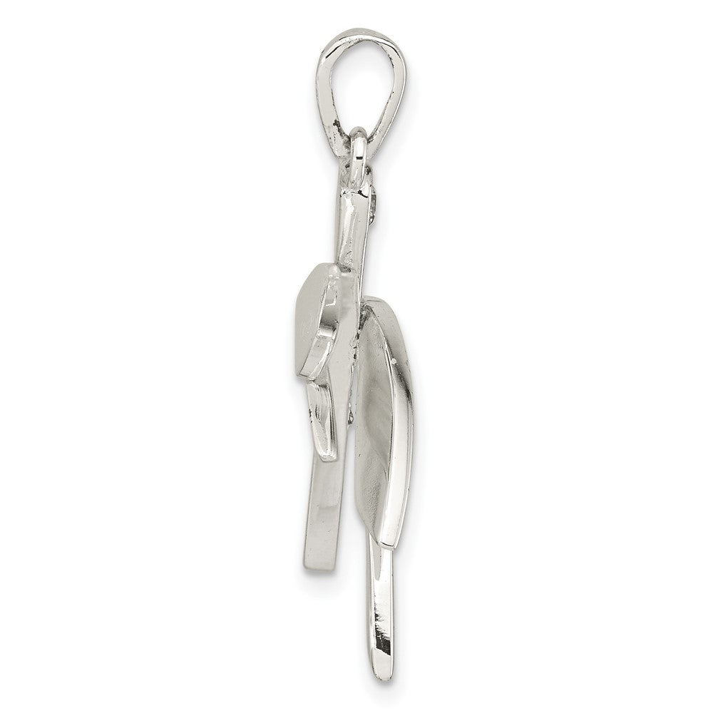 Sterlingsilber Poliert Zirkonia Libelle Anhänger