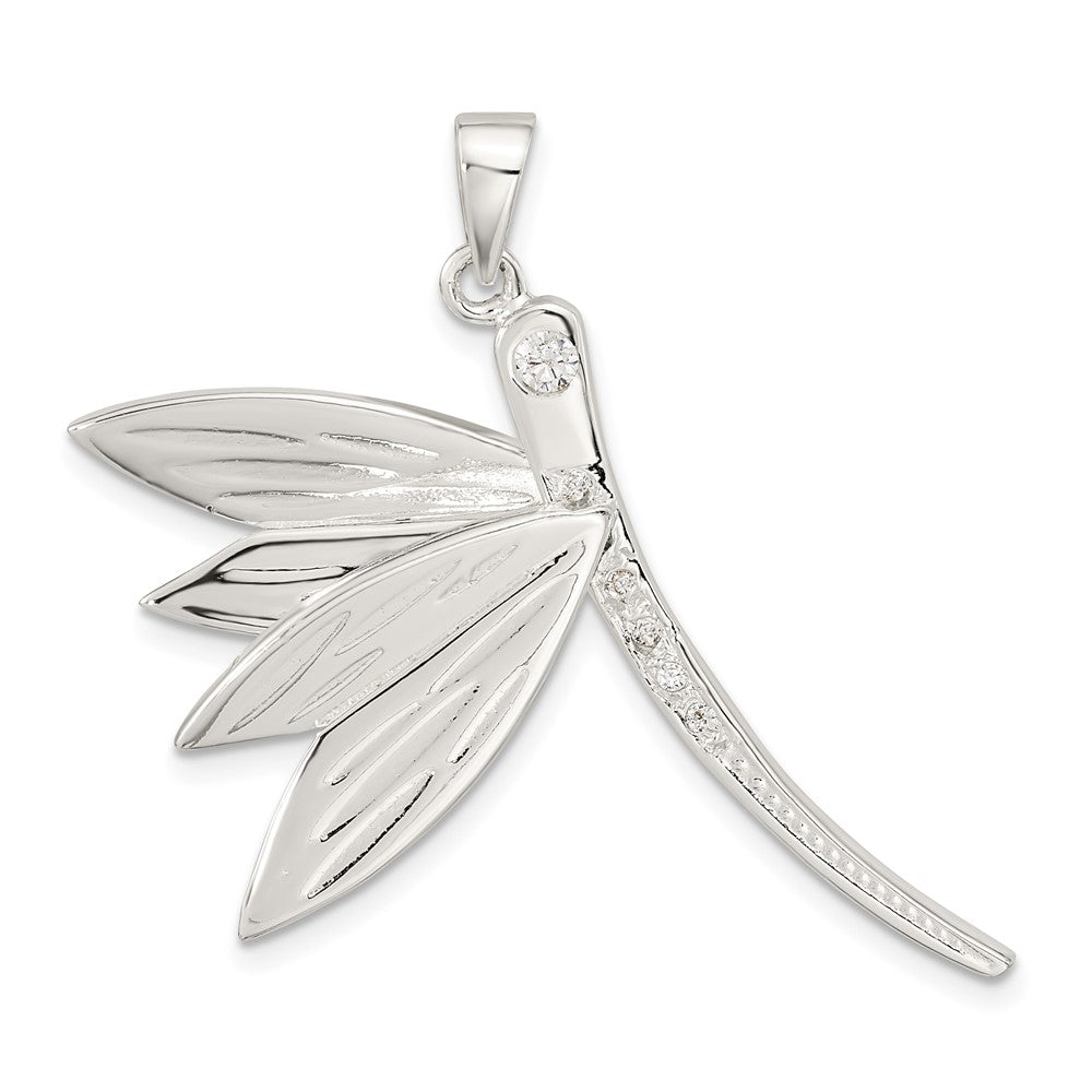Sterlingsilber Poliert Zirkonia Libelle Anhänger
