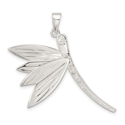 Sterlingsilber Poliert Zirkonia Libelle Anhänger