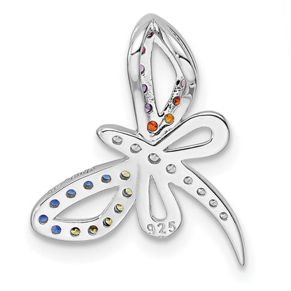 Sterlingsilber Rhodiniert Mehrfarbig Zirkonia Libelle Kette Anhänger