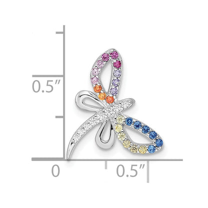 Sterlingsilber Rhodiniert Mehrfarbig Zirkonia Libelle Kette Anhänger