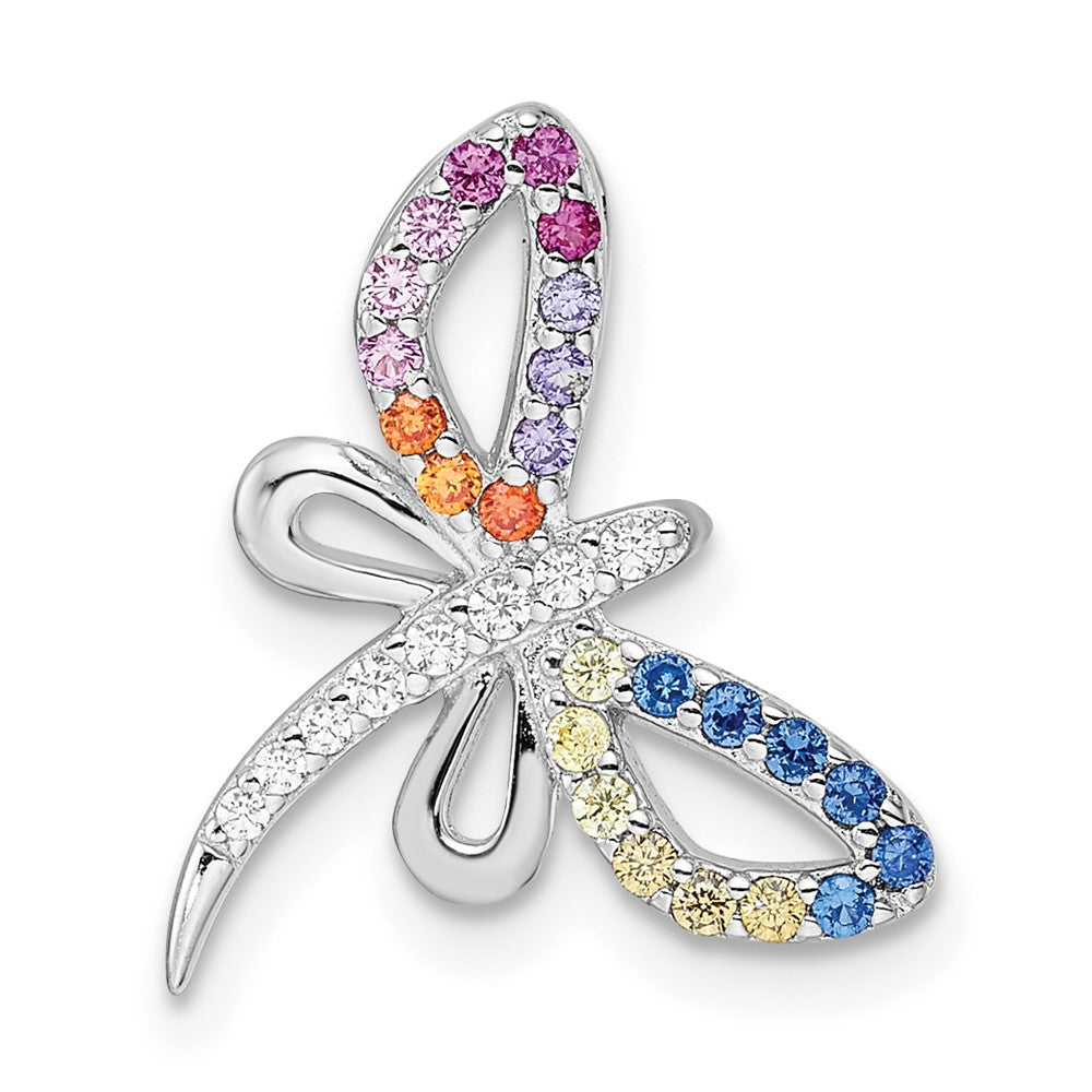 Sterlingsilber Rhodiniert Mehrfarbig Zirkonia Libelle Kette Anhänger