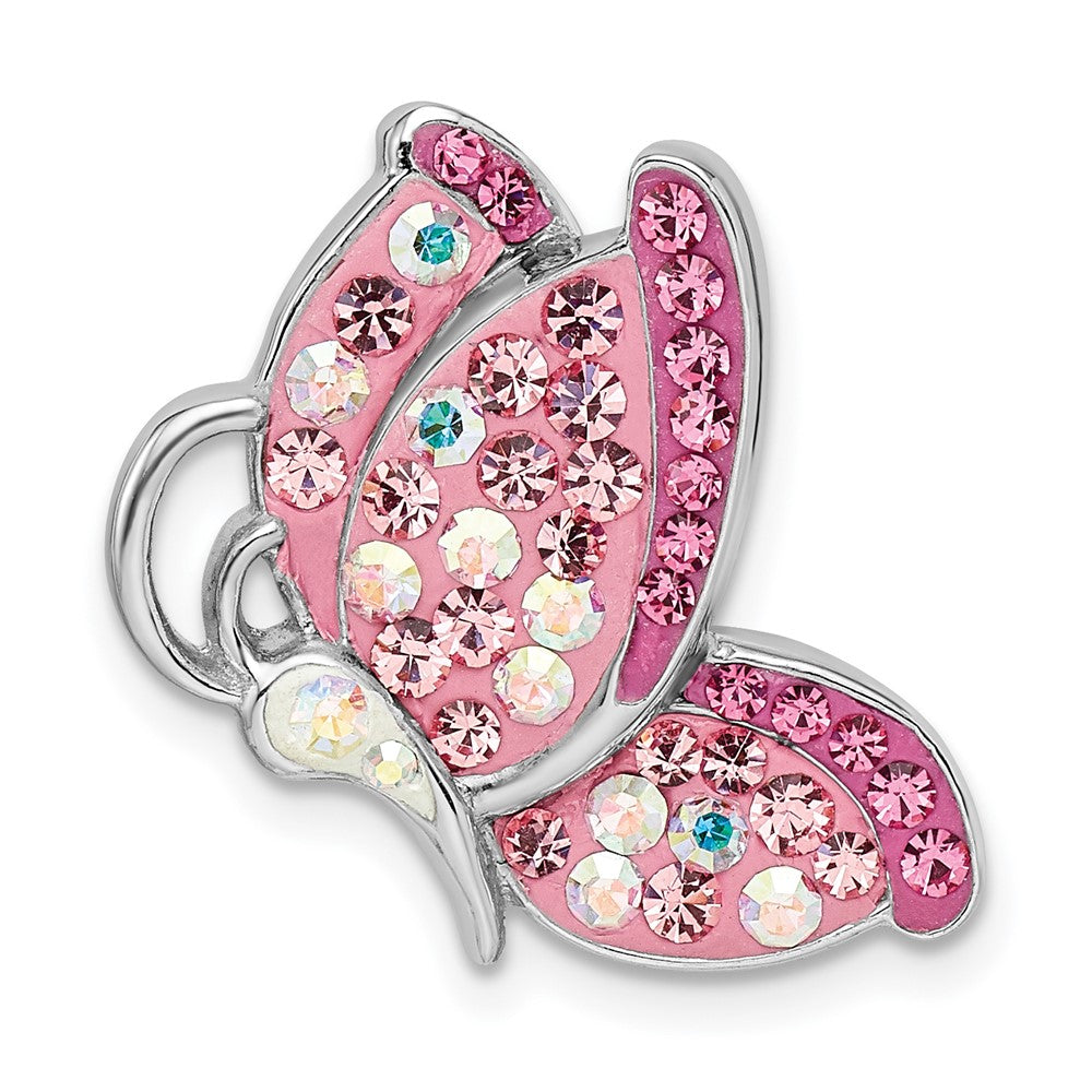 Sterlingsilber Rhodiniert Preciosa Kristall Schmetterling Kette Anhänger
