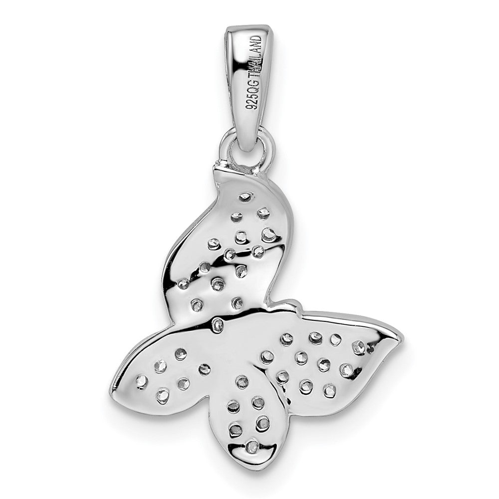 Sterlingsilber Rhodiniert Zirkonia Schmetterling Anhänger