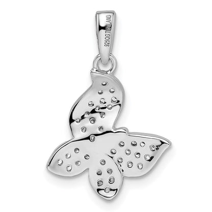 Sterlingsilber Rhodiniert Zirkonia Schmetterling Anhänger