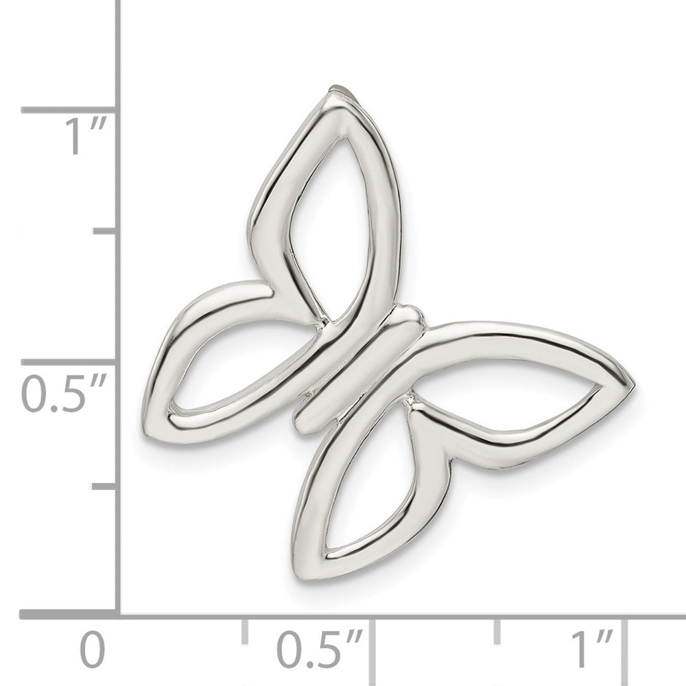 Sterlingsilber Poliert Schmetterling Kette Anhänger