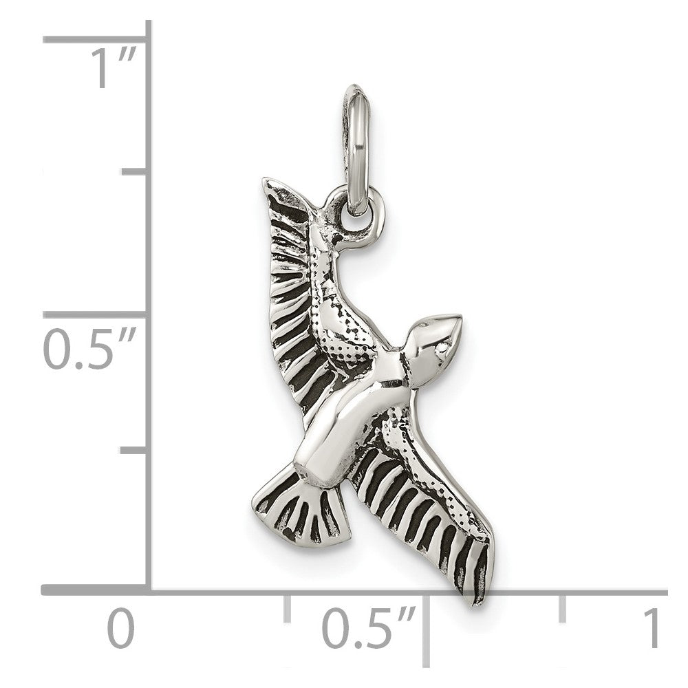 Sterlingsilber Poliert & Antikisiert Seagull Anhänger