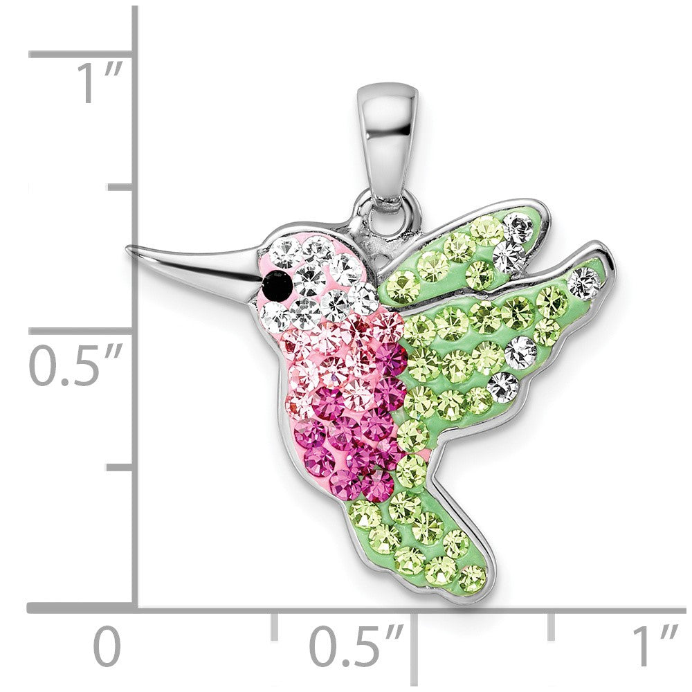 Sterlingsilber Rhodiniert Preciosa Kristall Hummingbird Anhänger
