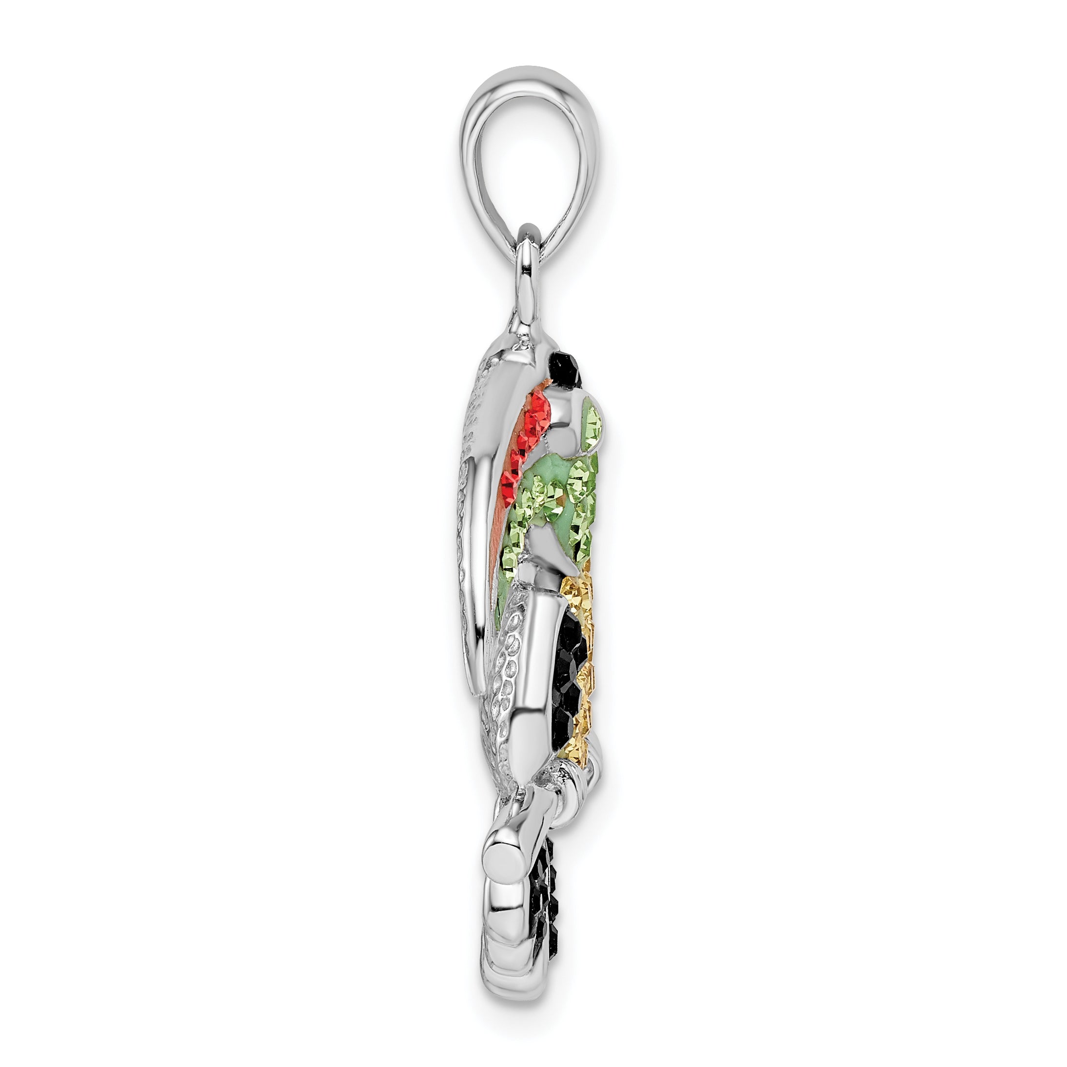 Sterlingsilber Rhodiniert Preciosa Kristall Toucan Anhänger