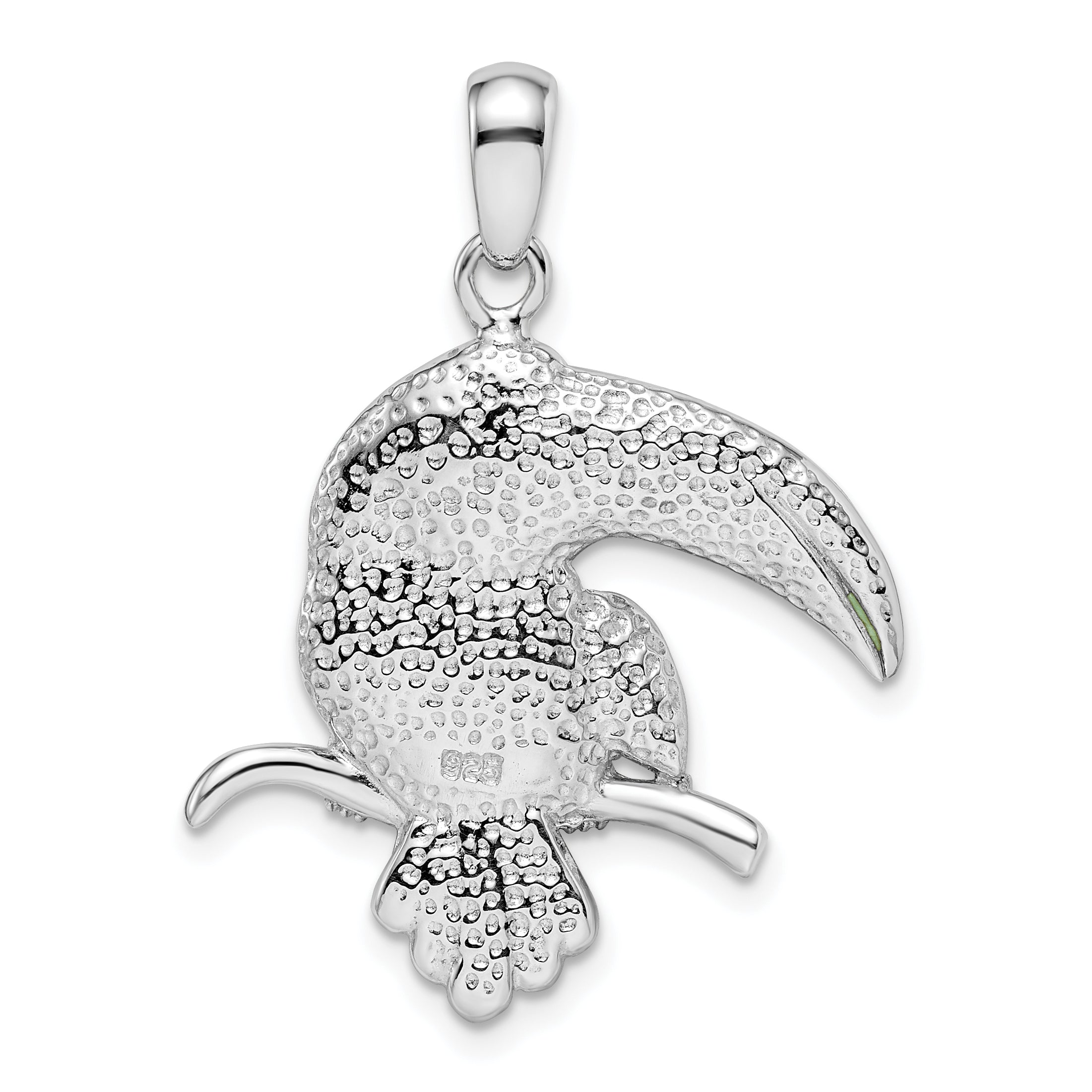 Sterlingsilber Rhodiniert Preciosa Kristall Toucan Anhänger