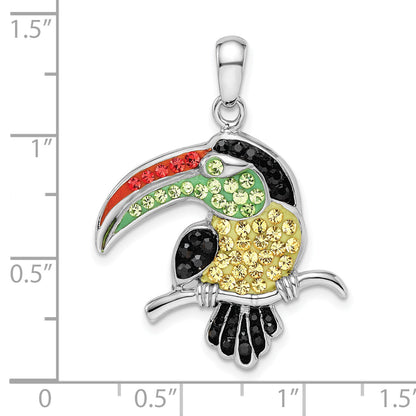 Sterlingsilber Rhodiniert Preciosa Kristall Toucan Anhänger
