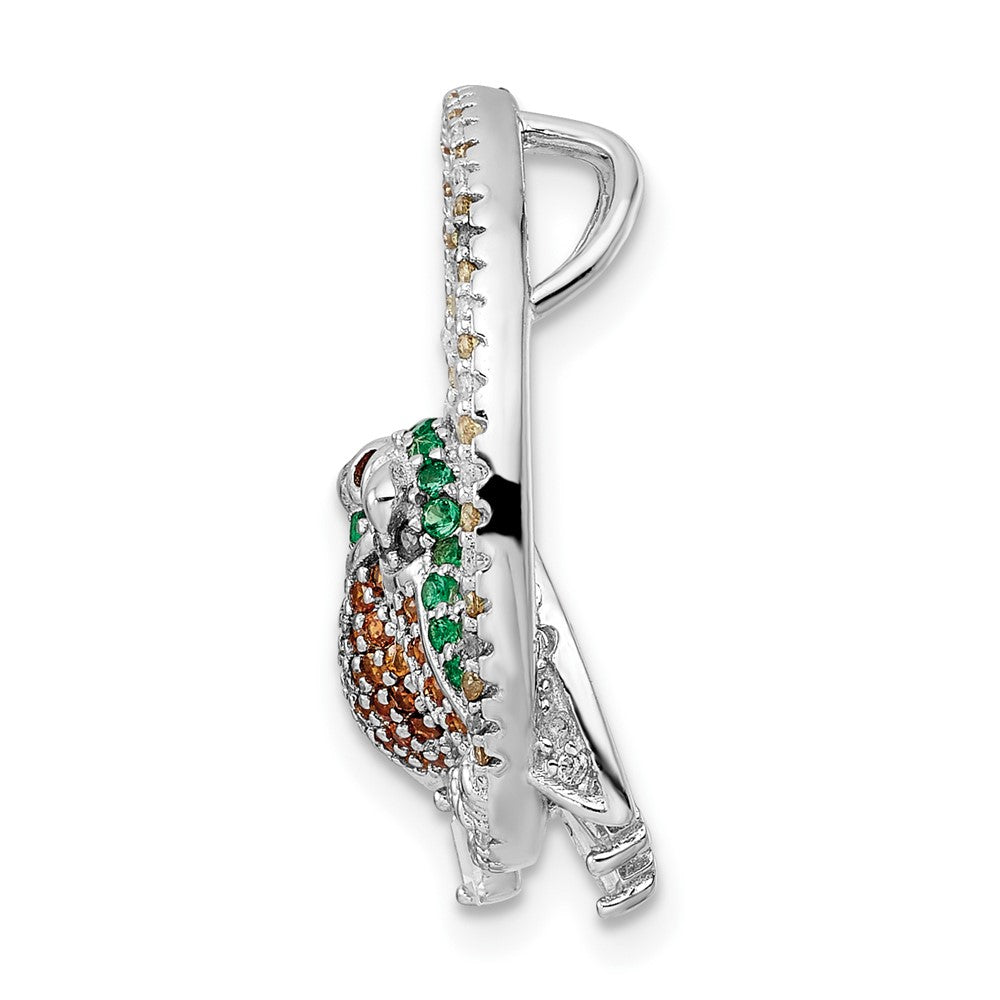 Sterlingsilber Rhodiniert Zirkonia Birds auf Perch Kette Anhänger