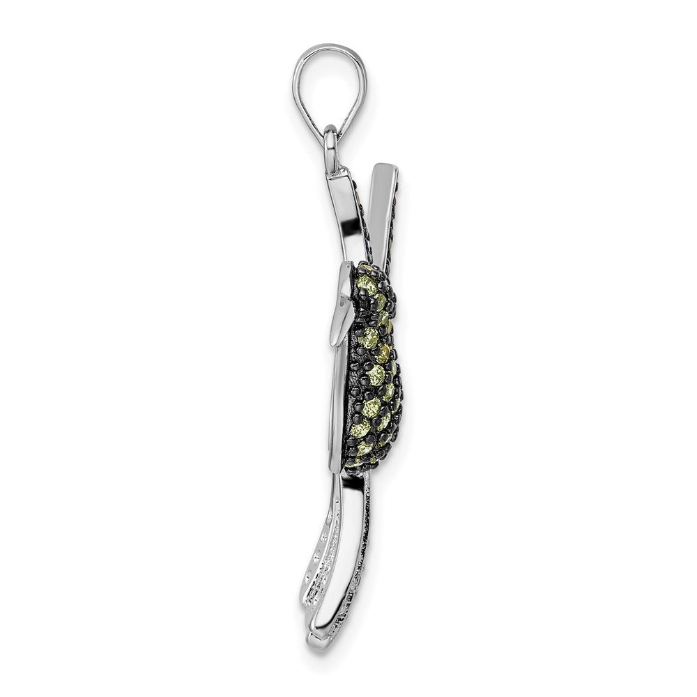 Sterlingsilber Blk/white Rhodiniert Mehrfarbig Zirkonia Hummingbird Anhänger