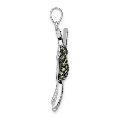 Sterlingsilber Blk/white Rhodiniert Mehrfarbig Zirkonia Hummingbird Anhänger