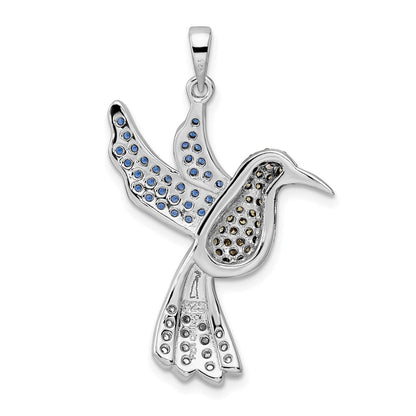 Sterlingsilber Blk/white Rhodiniert Mehrfarbig Zirkonia Hummingbird Anhänger