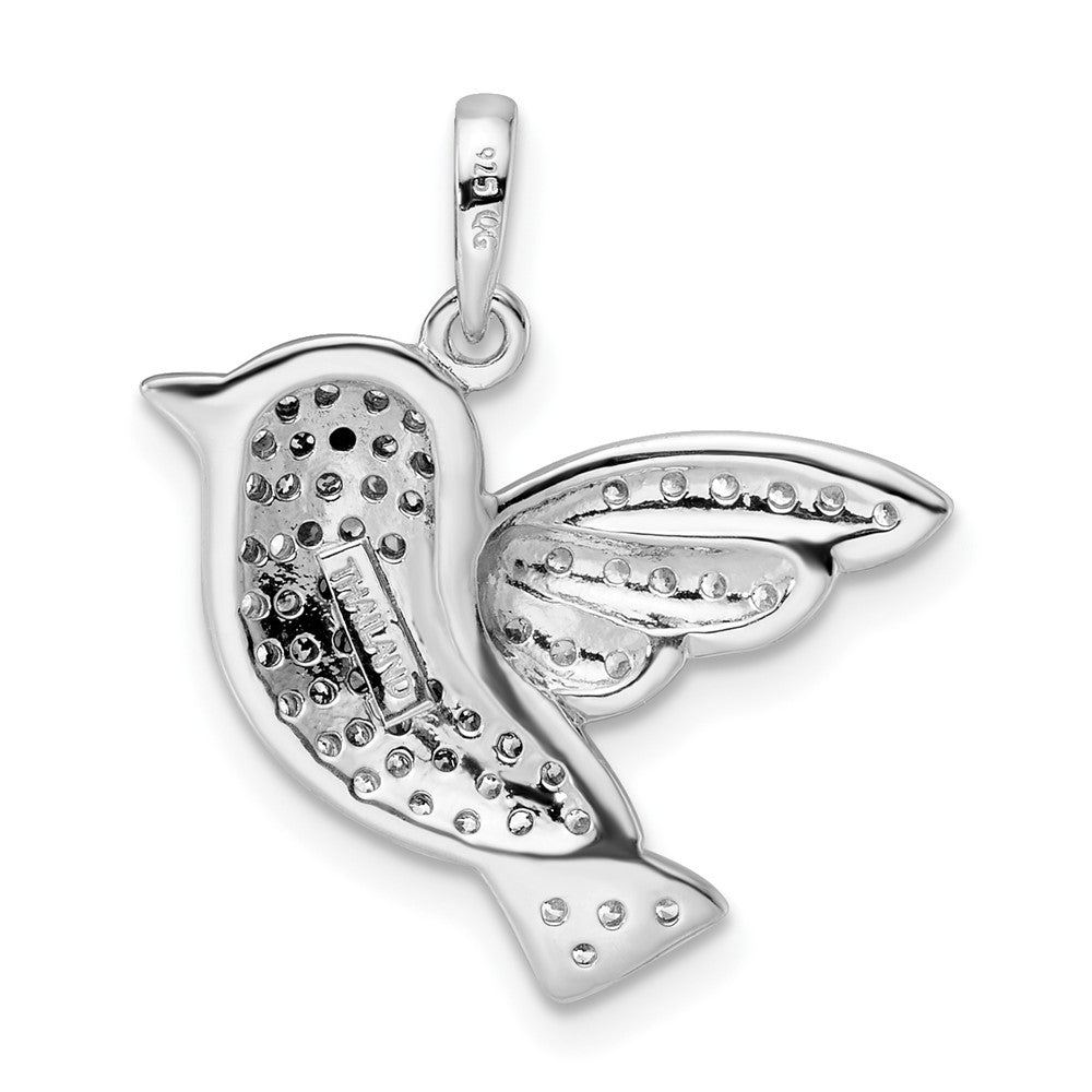 Sterlingsilber Rhodiniert Zirkonia Vogel Anhänger