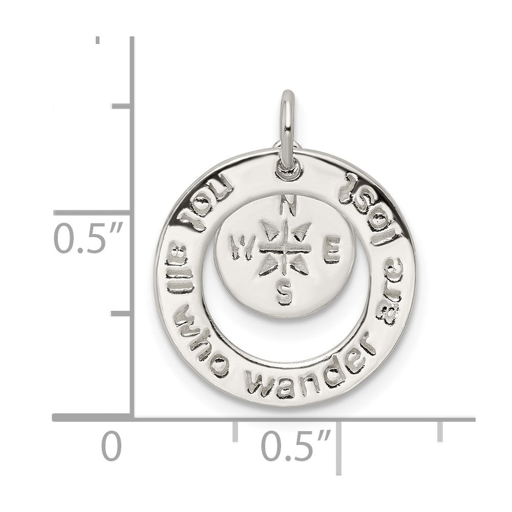 Sterlingsilber Rund Not All Who Wander Anhänger