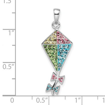 Sterlingsilber Rhodiniert Preciosa Kristall Kite Anhänger