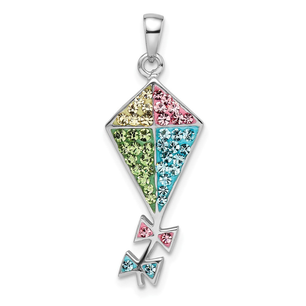 Sterlingsilber Rhodiniert Preciosa Kristall Kite Anhänger