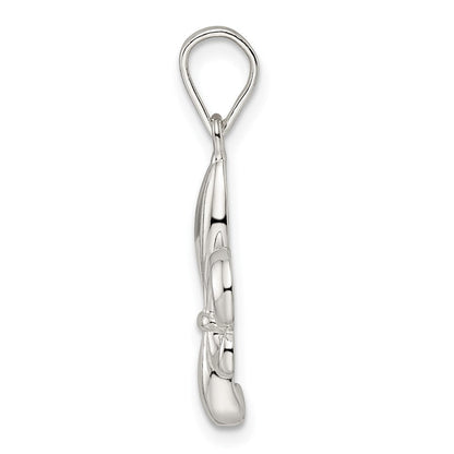 Sterlingsilber Rhodiniert Fleur De Lis Anhänger