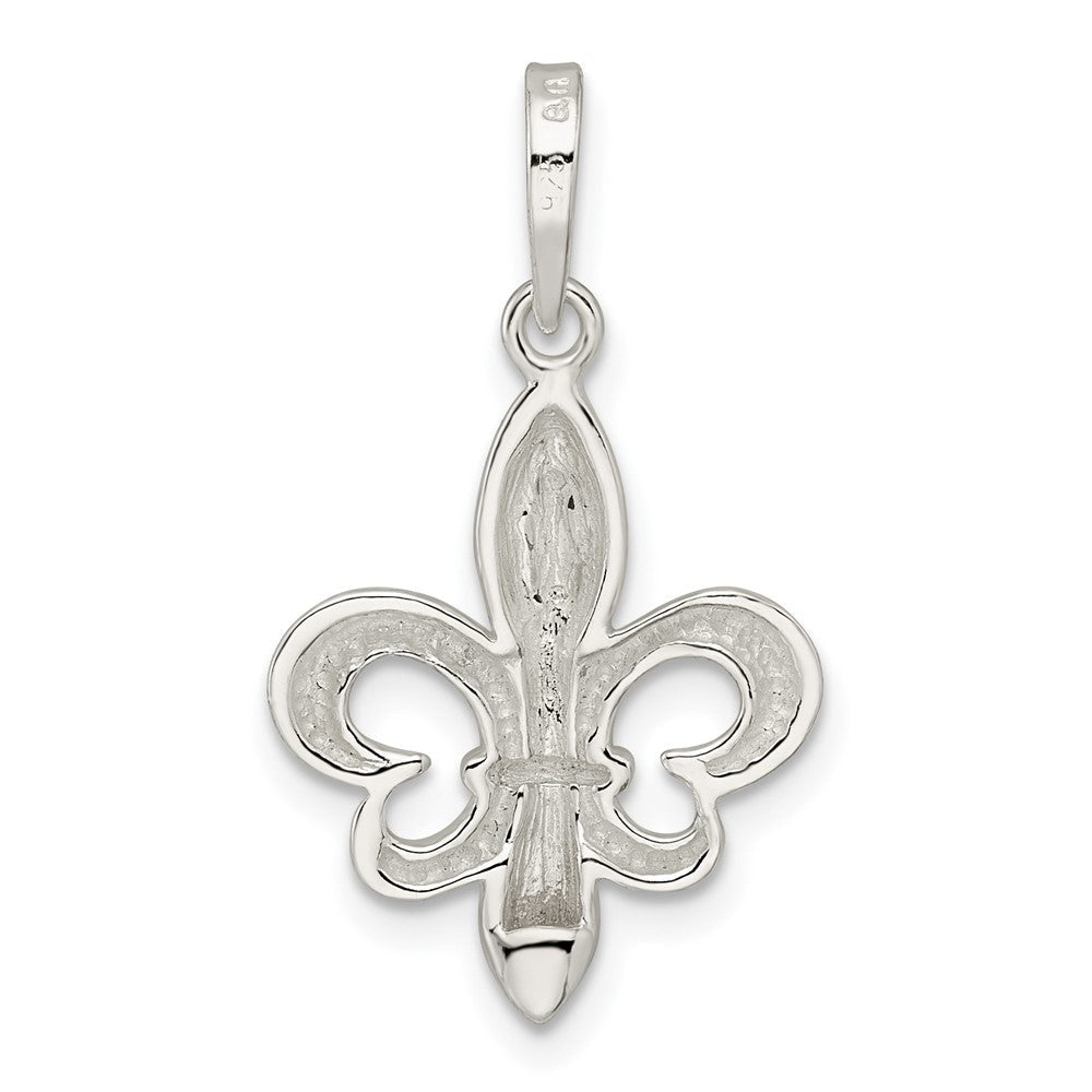 Sterlingsilber Rhodiniert Fleur De Lis Anhänger