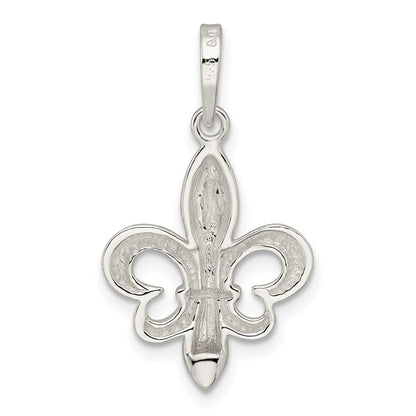 Sterlingsilber Rhodiniert Fleur De Lis Anhänger