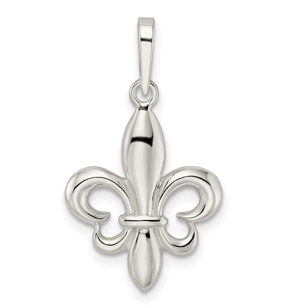 Sterlingsilber Rhodiniert Fleur De Lis Anhänger