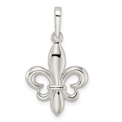 Sterlingsilber Rhodiniert Fleur De Lis Anhänger