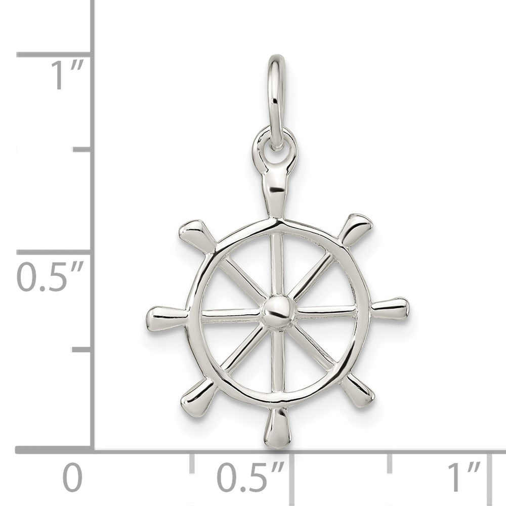 Sterlingsilber Poliert Ship Rad Anhänger