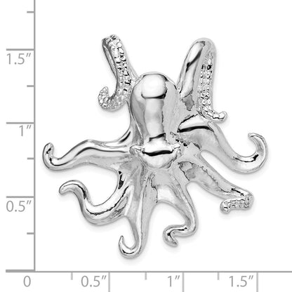 Sterlingsilber De-ani Rhodiniert Poliert Octopus Anhänger