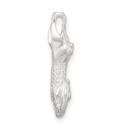 Sterlingsilber Satiniert & Poliert Diamantiert Alligator Kette Anhänger