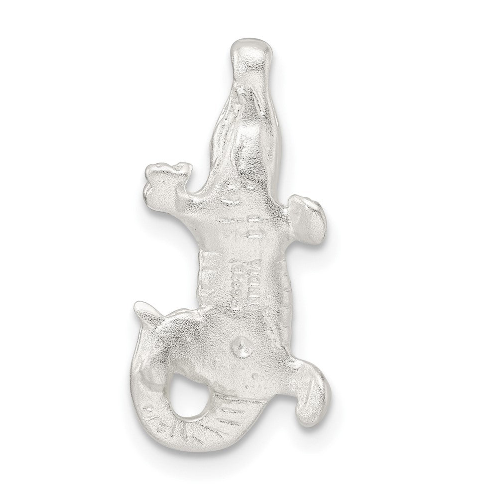 Sterlingsilber Satiniert & Poliert Diamantiert Alligator Kette Anhänger