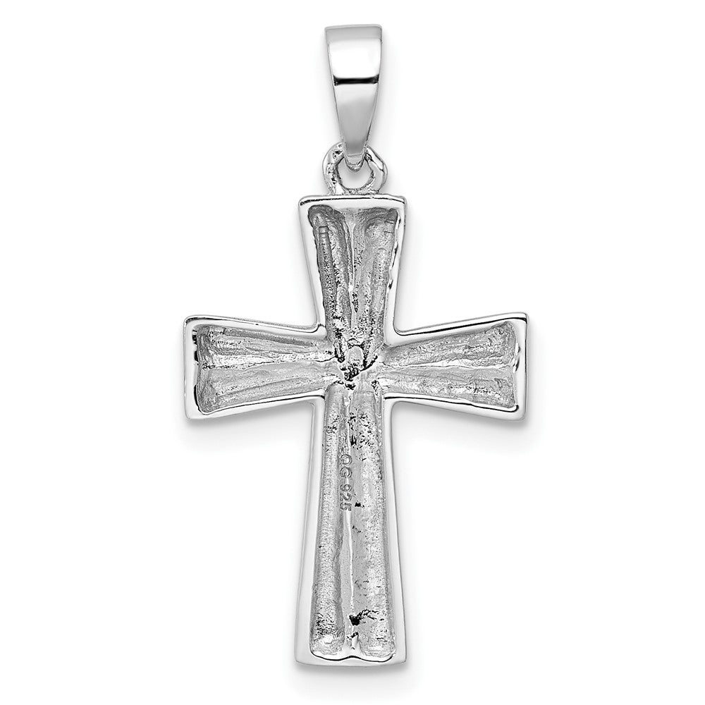 Sterlingsilber Rhodiniert Poliert Kreuz Anhänger