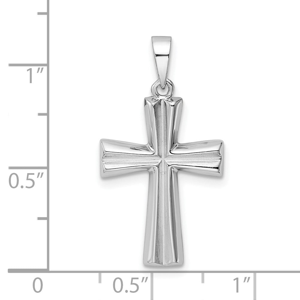 Sterlingsilber Rhodiniert Poliert Kreuz Anhänger