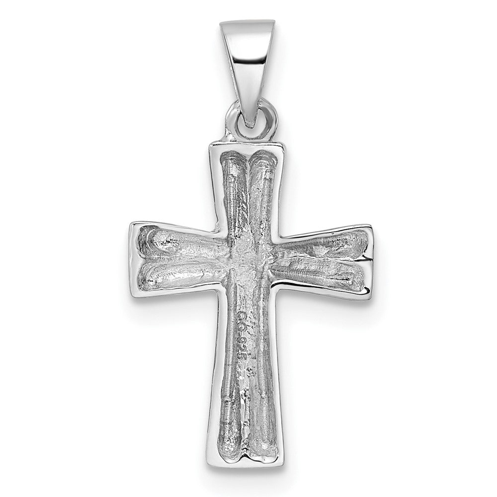 Sterlingsilber Rhodiniert Poliert Kreuz Anhänger