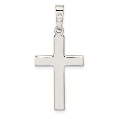 Sterlingsilber Poliert und Satiniert Lateinisch Kreuz Anhänger