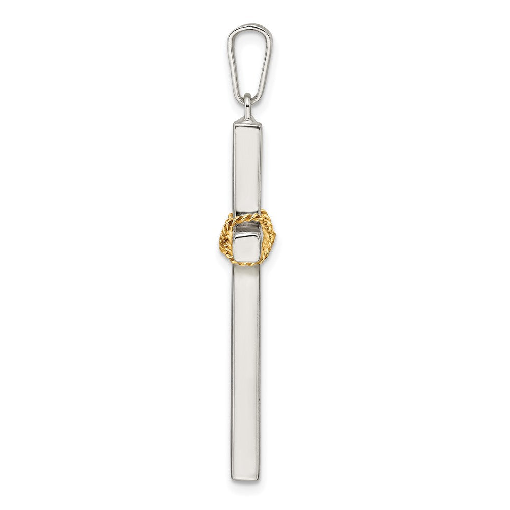 Sterlingsilber mit Goldfarben X Mittig Hohl Kreuz Anhänger