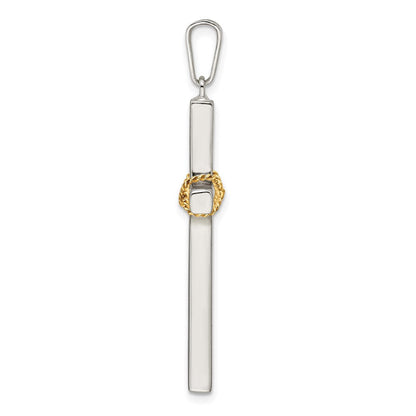 Sterlingsilber mit Goldfarben X Mittig Hohl Kreuz Anhänger