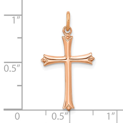 Sterlingsilber Rose Vergoldet mit Pointed Ends Kreuz Anhänger