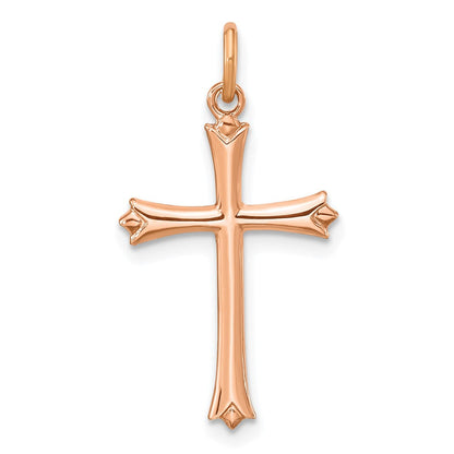 Sterlingsilber Rose Vergoldet mit Pointed Ends Kreuz Anhänger
