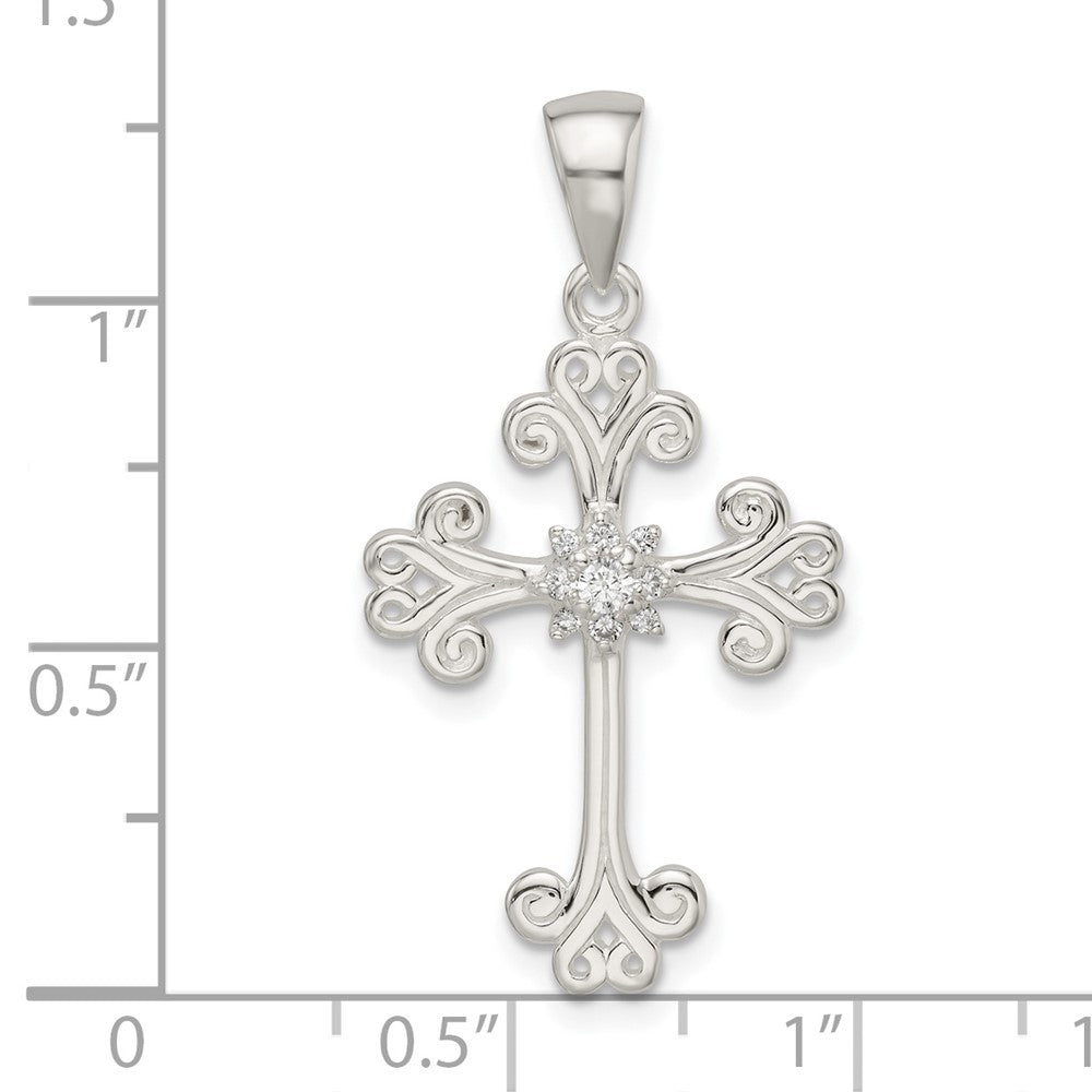 Sterlingsilber Zirkonia Kreuz Anhänger