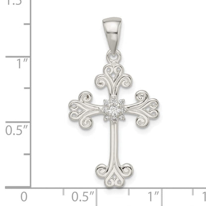 Sterlingsilber Zirkonia Kreuz Anhänger