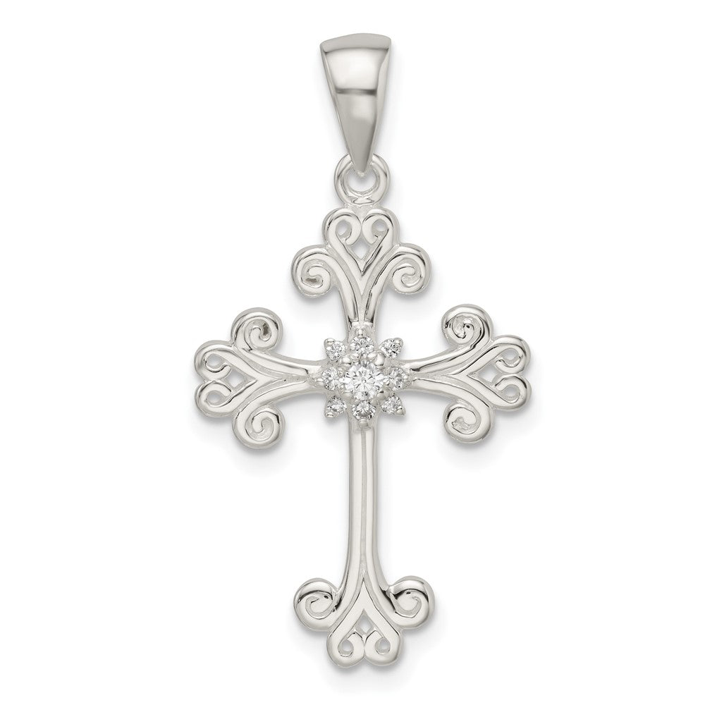 Sterlingsilber Zirkonia Kreuz Anhänger