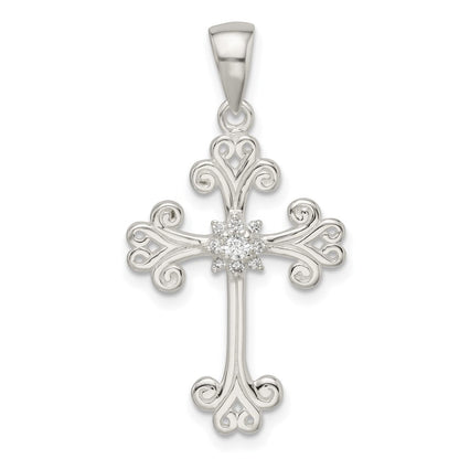 Sterlingsilber Zirkonia Kreuz Anhänger