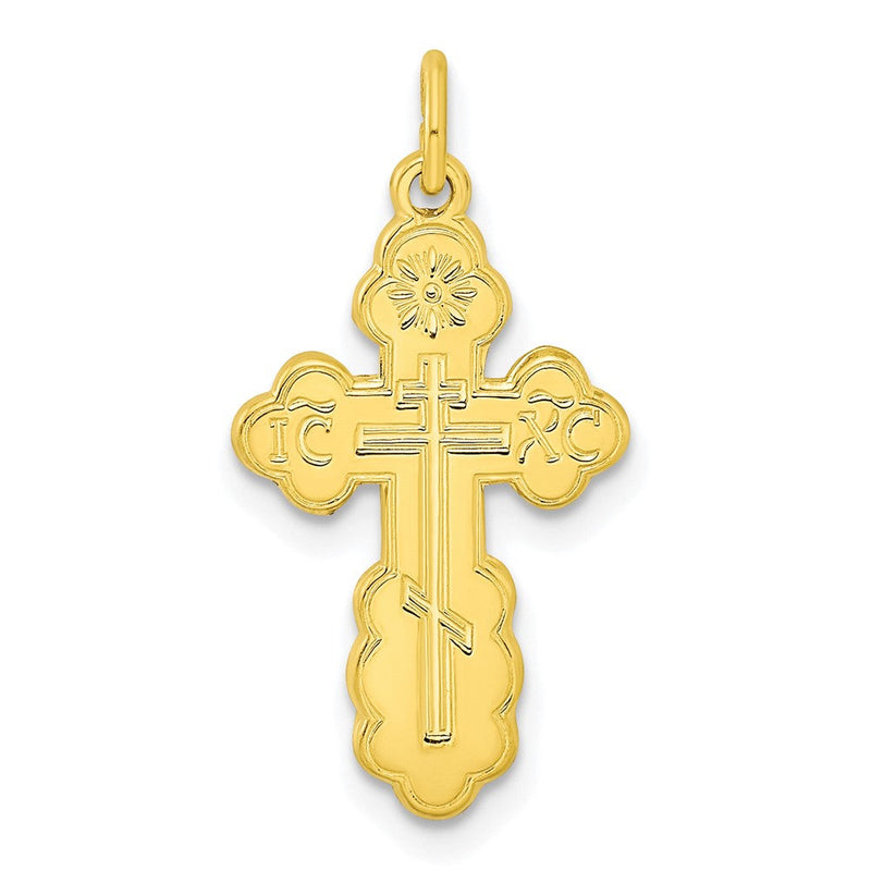 Ss/vergoldet Stelring Silber Goldfarben Poliert Massiv Wundertätig Symbols Kreuz Anhänger