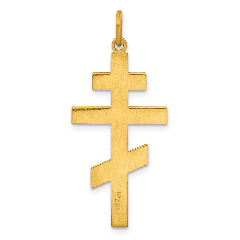 Ss/vergoldet Sterlingsilber Goldfarben Poliert Massiv Kreuz Anhänger